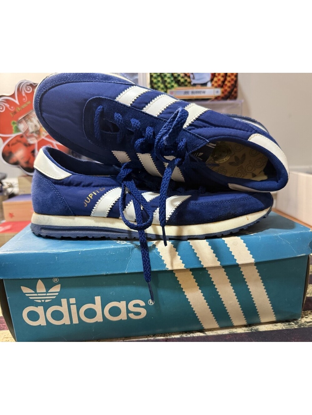 Vintage Adidas Jupiter Men’s Blue 078109 OG Box Taiwan Retro Running Shoes Rare